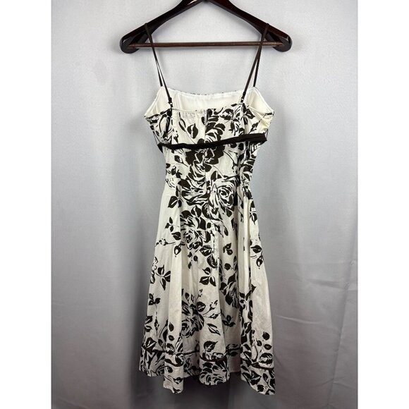 Women’s Vintage Ruby Rox Size 9 White with Brown Floral Design Sleeveless Cupcak - Picture 4 of 5